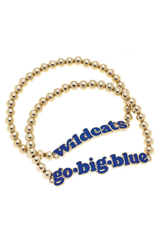 Kentucky Wildcats Bead Bracelet Set of 2