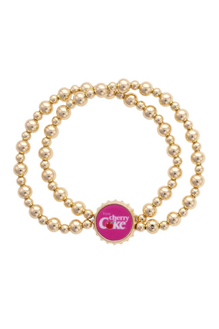 Cherry Coke Bottle Cap Stretch Bracelet