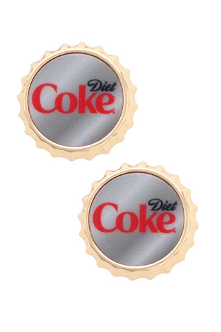 Diet Coke Bottle Cap Stud Earrings