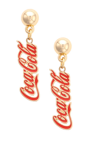 Coca Cola Logo Earrings