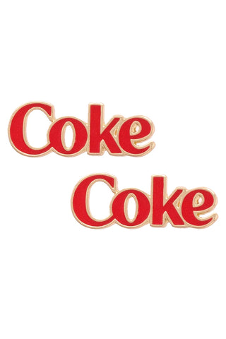 Coke Enamel Logo Earrings