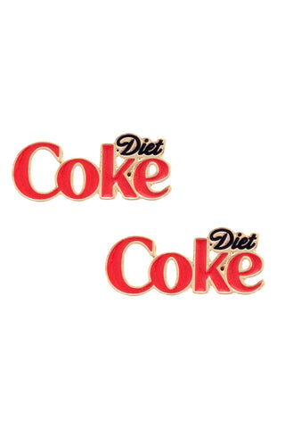 Diet Coke Enamel Logo Earrings