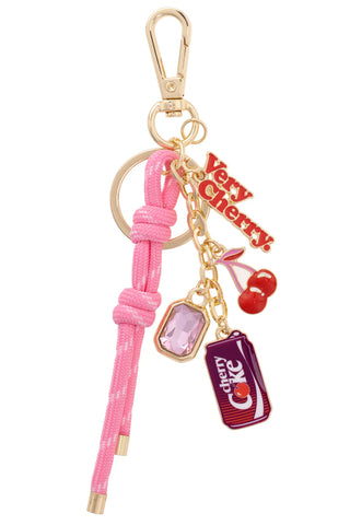 Cherry Coke Cluster Bag Charm - Pink