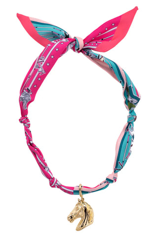 Thoroughbred Scarf Necklace - Fuchsia