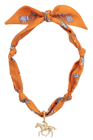Riders Up Scarf Necklace - Orange