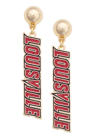 Louisville Cardinals Pave Outline Earrings