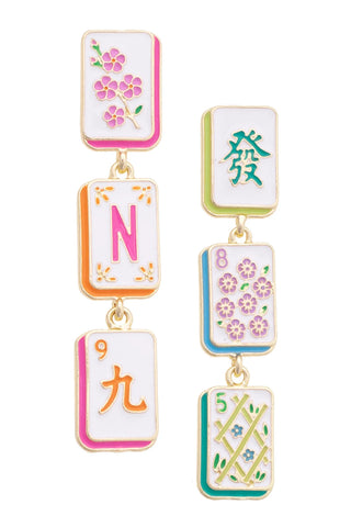 Wanna Mahj? Linked Tile Earrings