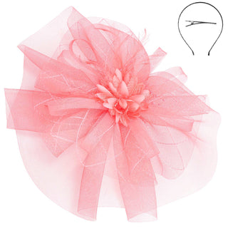 Floral Feathered Mesh Fascinator