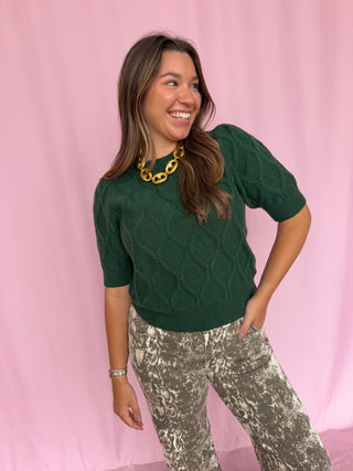 Sweetheart Cable Knit Sweater