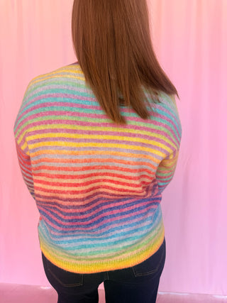 Space Dye Striped Cardigan