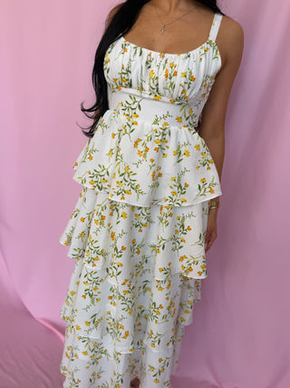 Woman wearing a floral dress