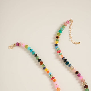 Mixed Marbled  17" Ombre Beaded Pendant Necklace
