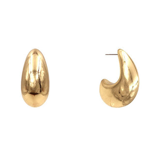 Dome Metal Earrings Gold
