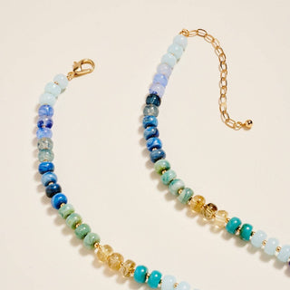 Marbled Beaded 17" Puffy Heart Pendant Necklace