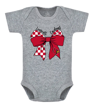 Louisville Cards Bow Baby Onesie