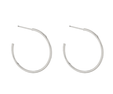 30mm White Gold Hoop