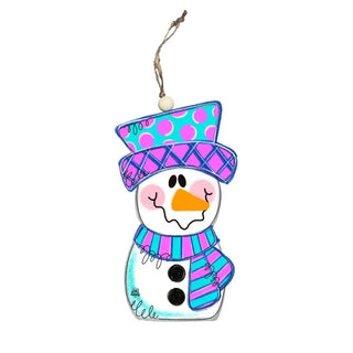 Pink Snowman Ornament