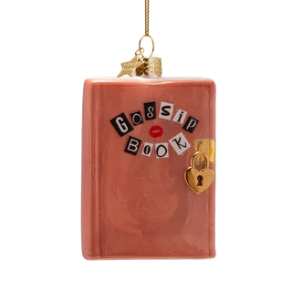 Gossip Book Diary Glass Ornament