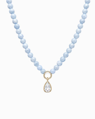 Marble Pastel Bead Teardrop Charm Necklace