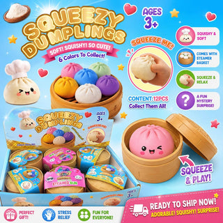 Squeezy Dumplings–Mystery Steamed Bun Squishy Toy