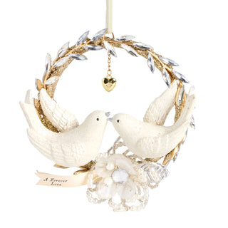 Forever Love Birds Glitter Ornament