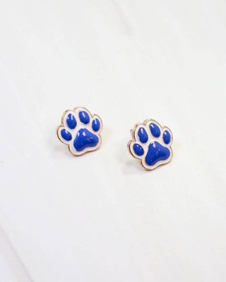 Go For It Paw Earring Blue White
