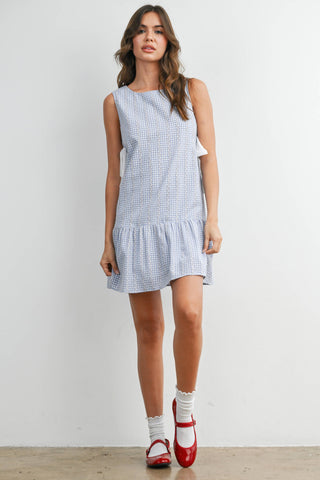 Side-Tie Gingham Dress