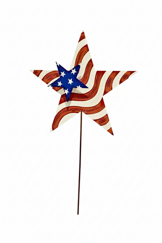 Double Star Flag Stake Decor