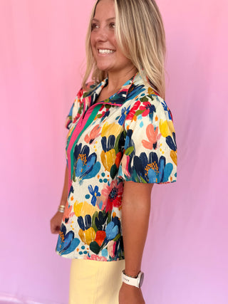 Watercolor Floral Top