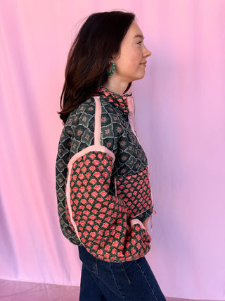 Patchwork Quilted Bomber Jacket
