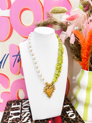 Meadow Pearl Heart 18K Statement Combo Necklace