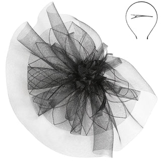 Floral Feathered Mesh Fascinator