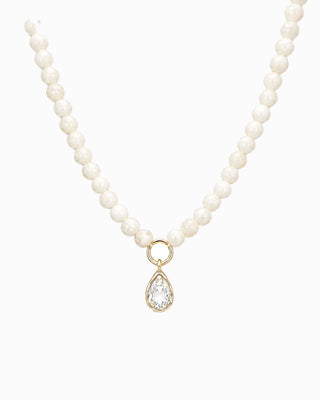 Marble Pastel Bead Teardrop Charm Necklace