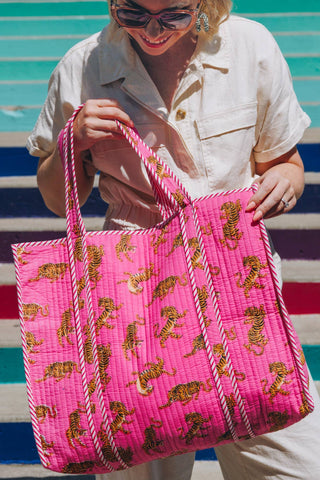 Tiger Pink Quilted Tote