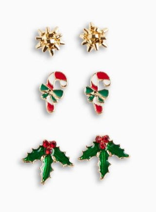 Holiday Holly Earring Set