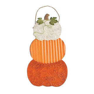 Decorative pumpkin with three tiers on a white background