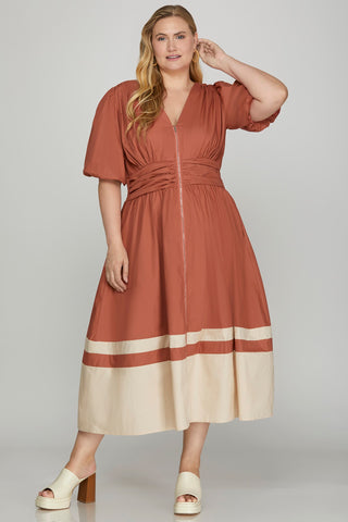 Pressed & Perfect Midi Dress- Curvy