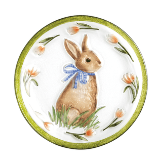 Easter Bunny Glass Platter