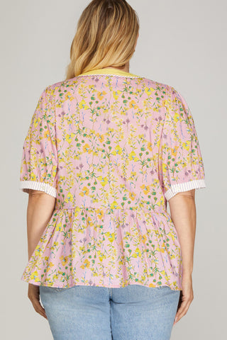 Fresh Floral Top- Curvy