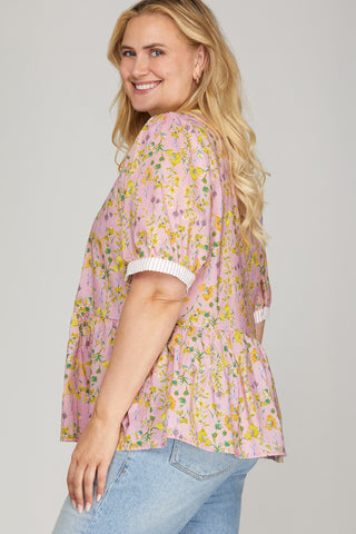 Fresh Floral Top- Curvy