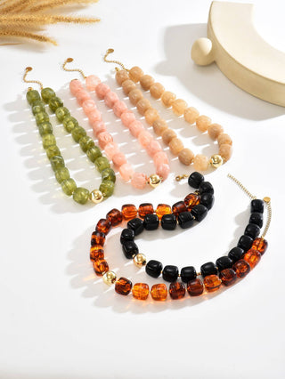 Boho Colorful Geometric Acrylic Bead Necklace