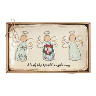 angel sentiment tray on a white background 
