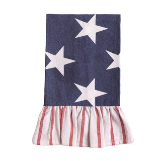Scarf with star and stripe pattern on a white background