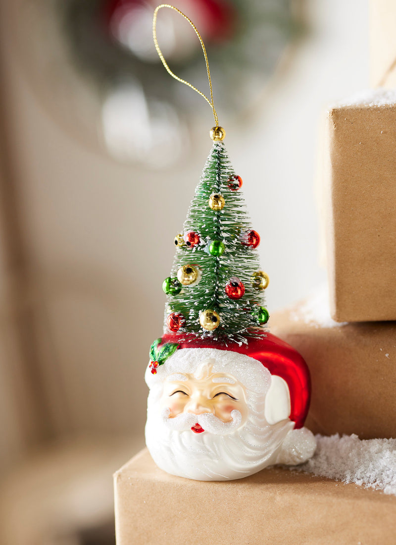 Santa Bottle Brush Ornament