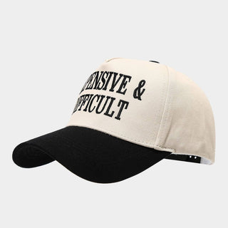 Black Retro Letter Embroidery Baseball Cap