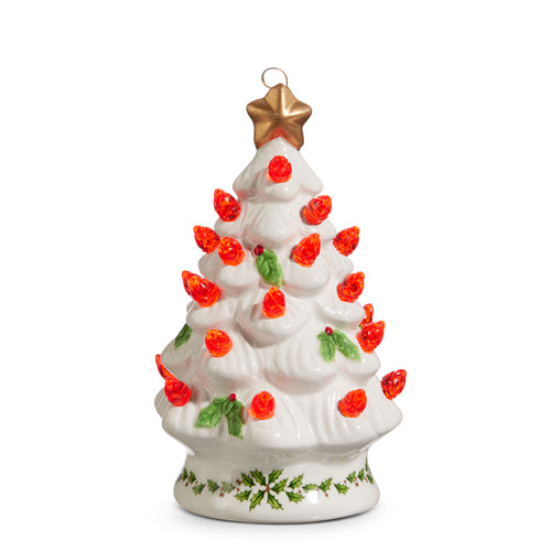 Lighted Holly Tree Ornament