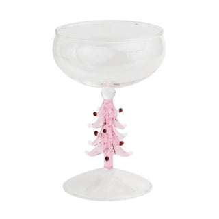 Pink Tree Coupe Glass