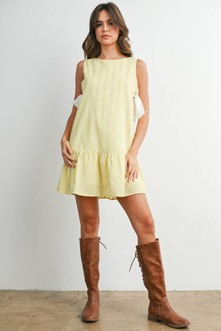 Side-Tie Gingham Dress