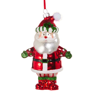 6" Holly Day Santa Ornament
