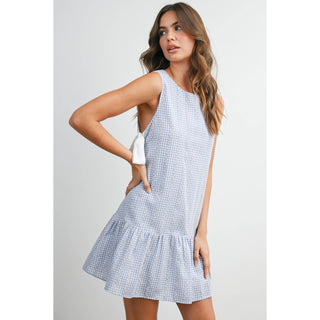Side-Tie Gingham Dress